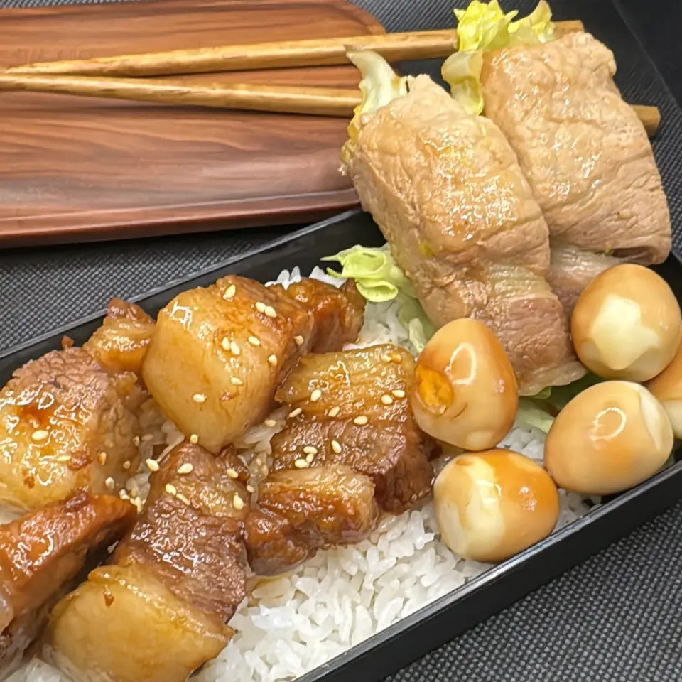 【簡単弁当！】旨すぎ！トロトロ！天才的旨さ！チャーシュー丼弁当！|テリチョモさん