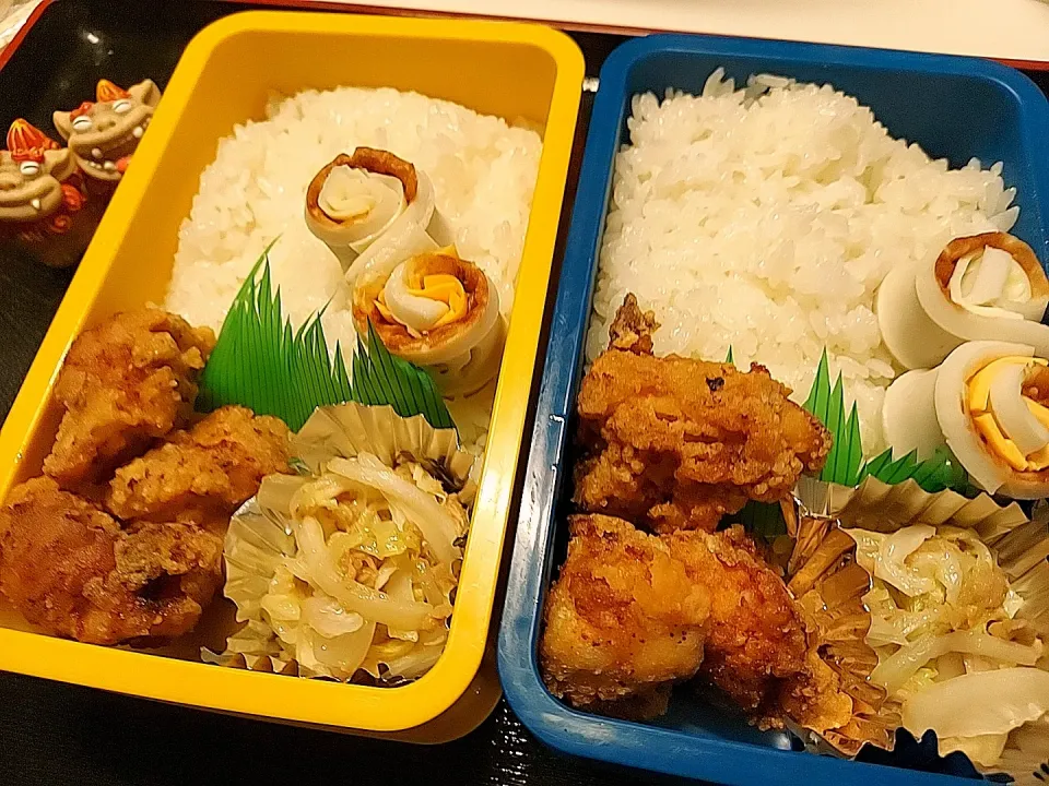 Snapdishの料理写真:夫弁当､息子弁当|みどりさん