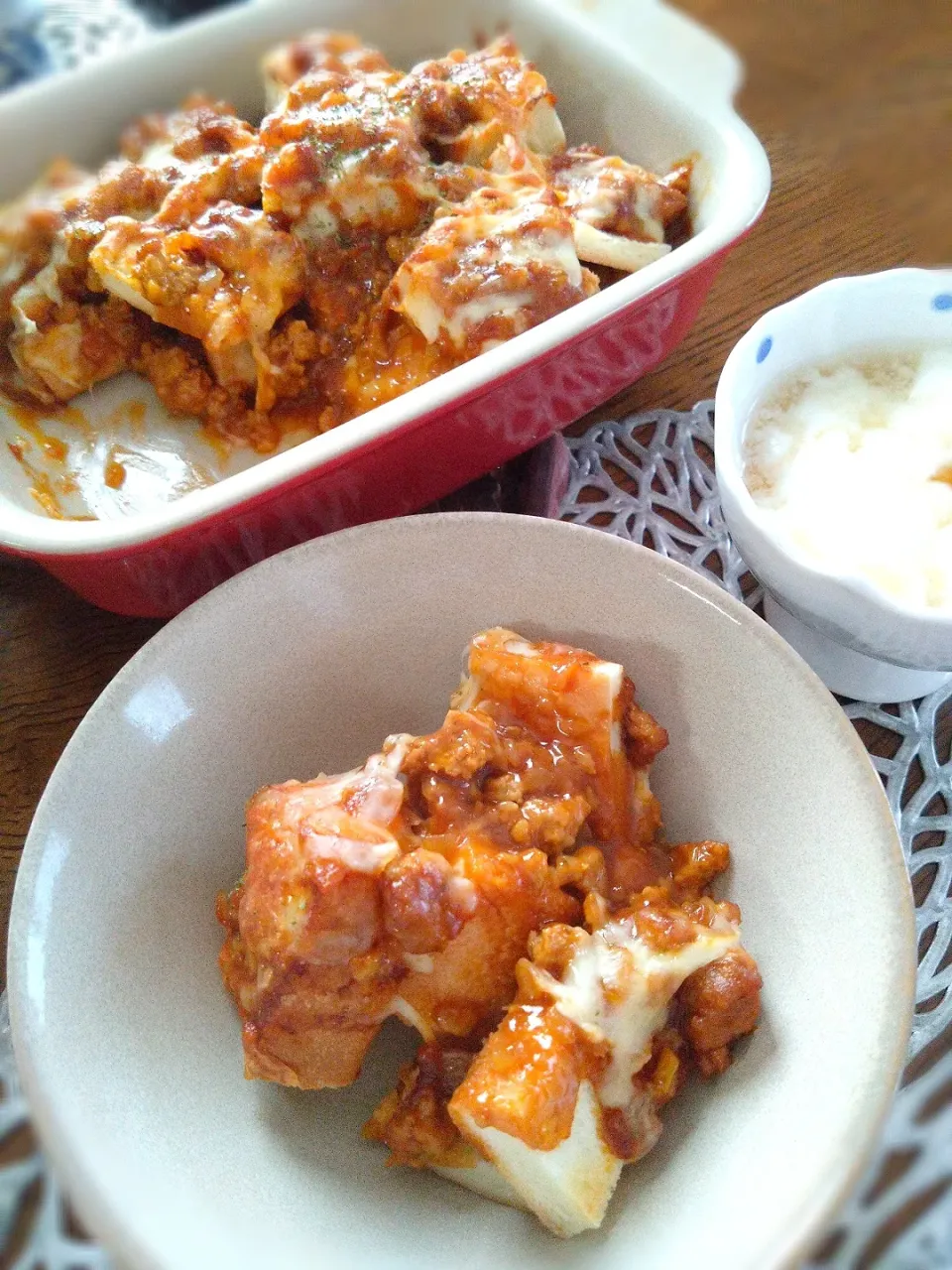 パン耳ミートソースグラタン|まめころさん