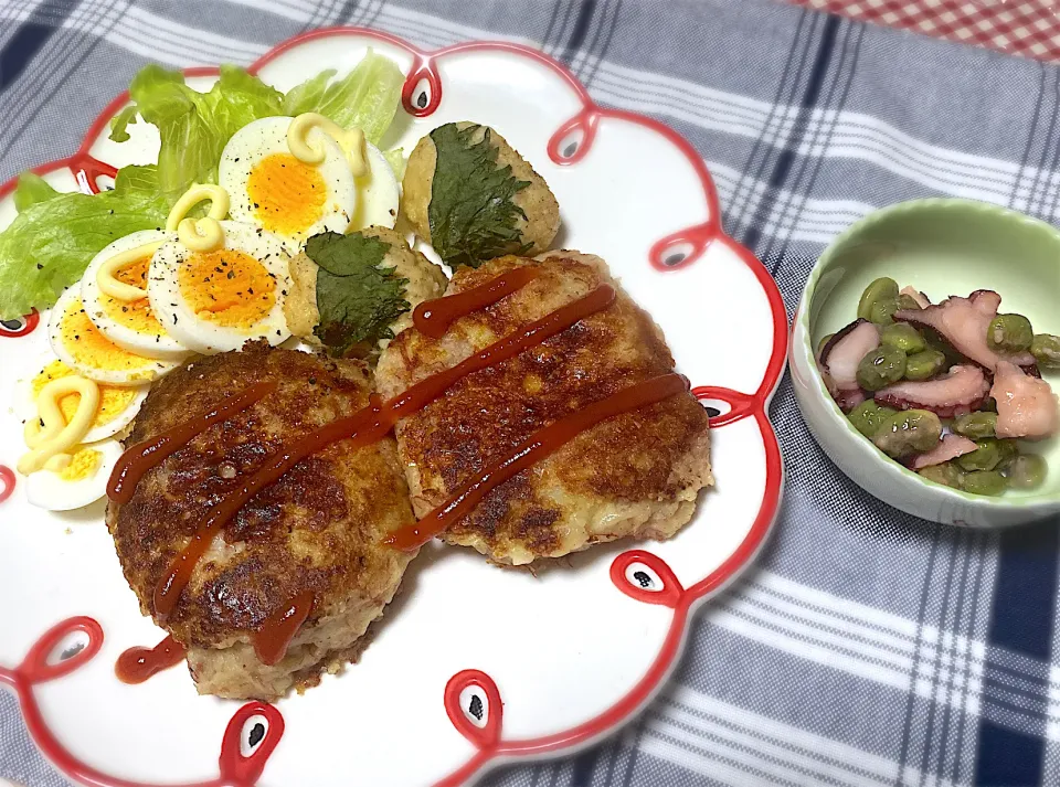 Snapdishの料理写真:コンビーフポテトおやきプレート|eiyadeさん