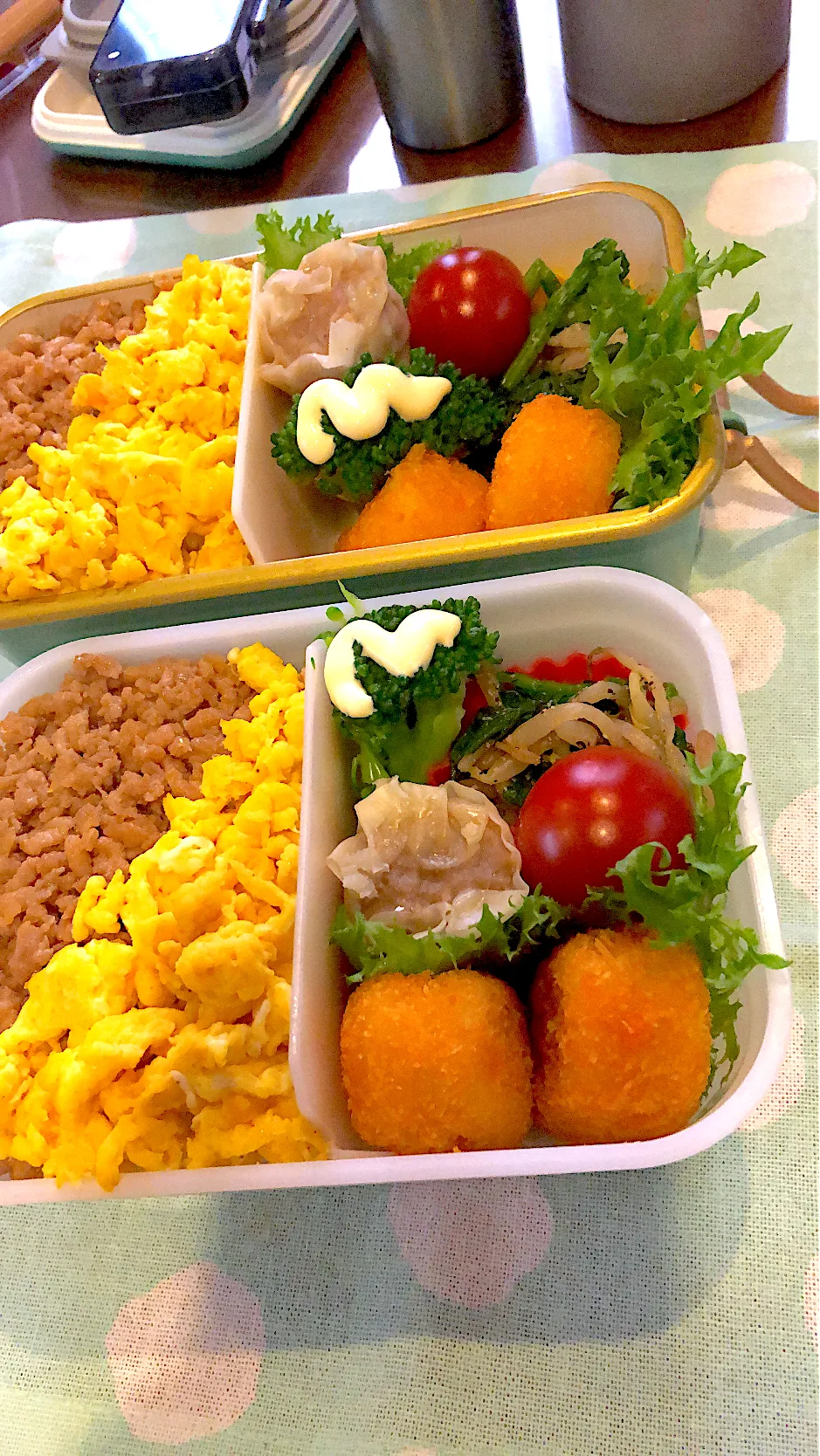 2024.4.19  ＊今日のお弁当＊ほうれん草ともやしの胡麻和え♪|rinrin*mama*さん