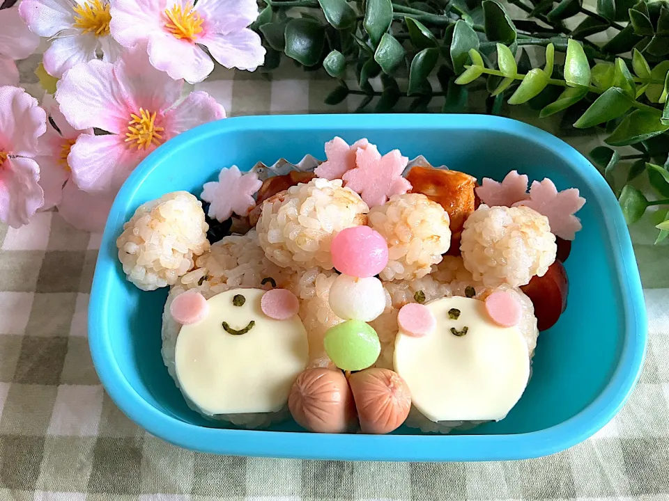 ＊お花見くまちゃん🌸🐻🍡🐻🌸べびたん年長さんお弁当🍱＊|＊抹茶＊さん