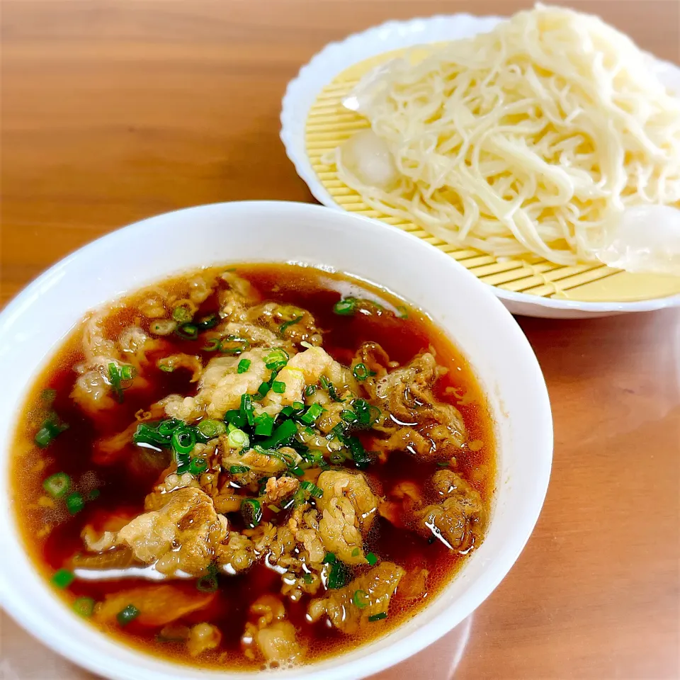 Snapdishの料理写真:肉つけ素麺|teritamagoさん