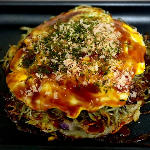 「1日分の野菜がとれる彩りミックスサラダ」を使ってみたSnapdishの料理・レシピ写真:広島東村山焼き