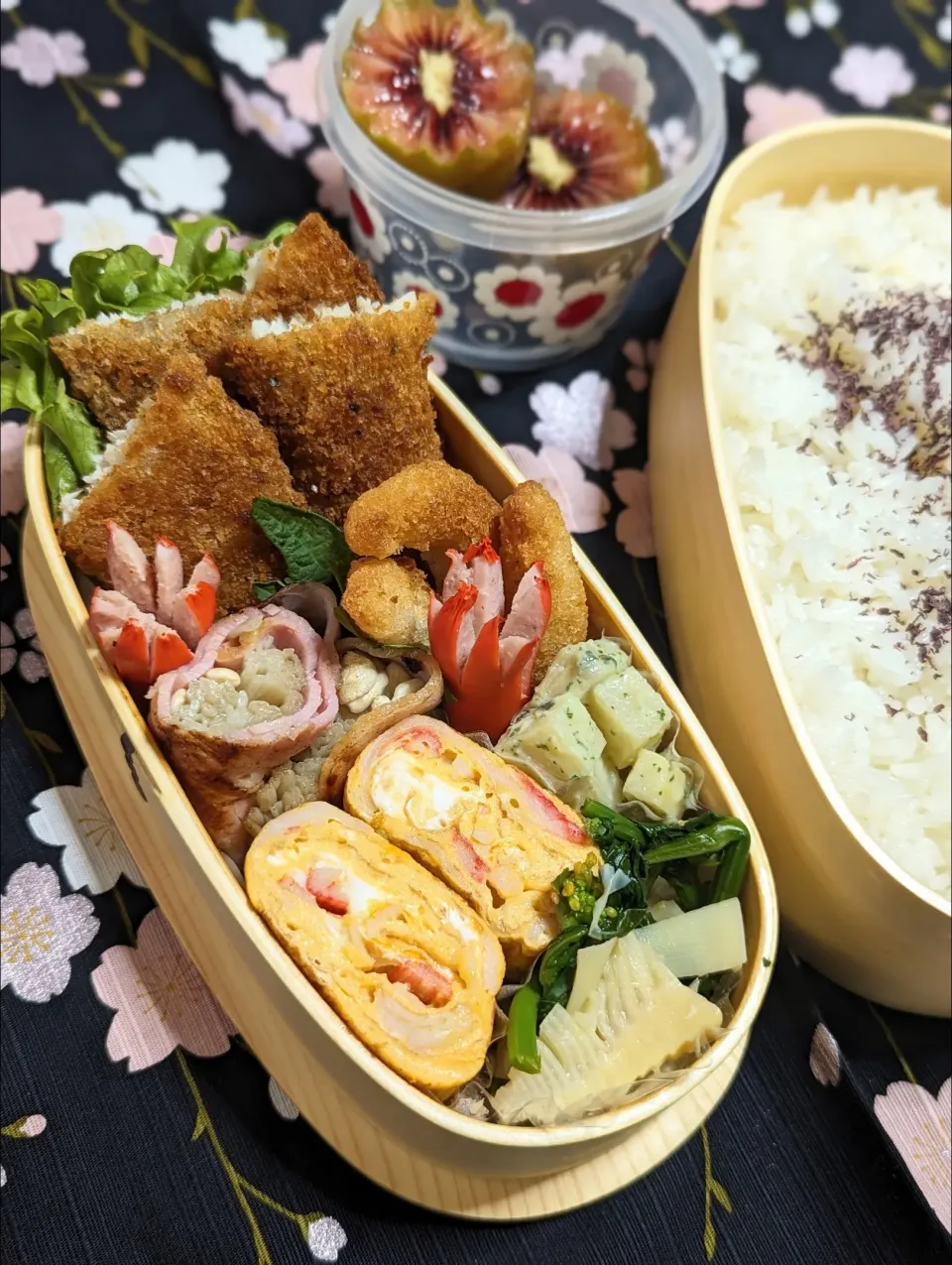 本日のお弁当〜カレイのフライと筍の弁当|f.1125beさん