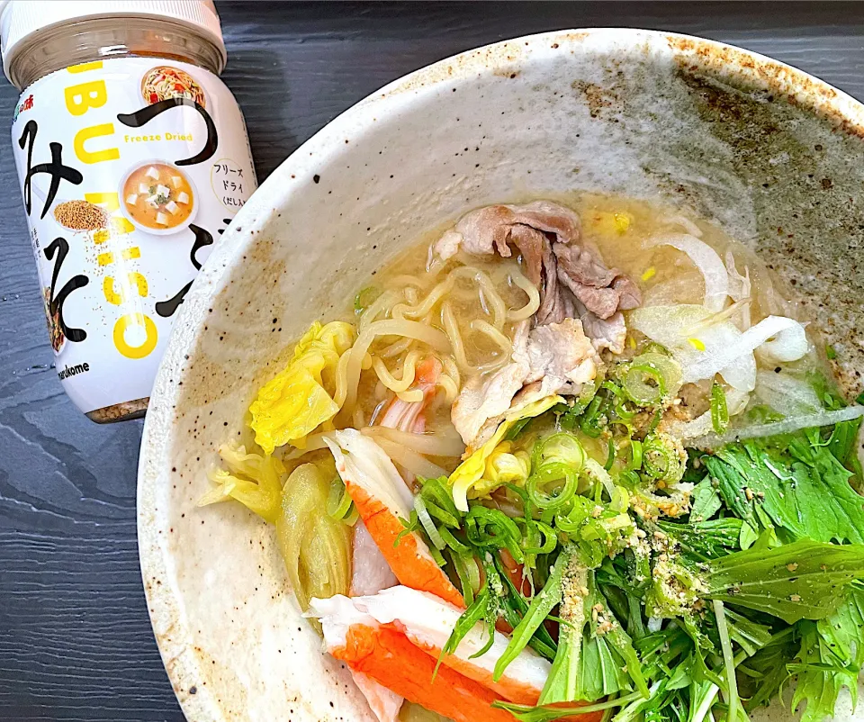 Snapdishの料理写真:つぶみそで味噌ラーメン🍜|てるみさん