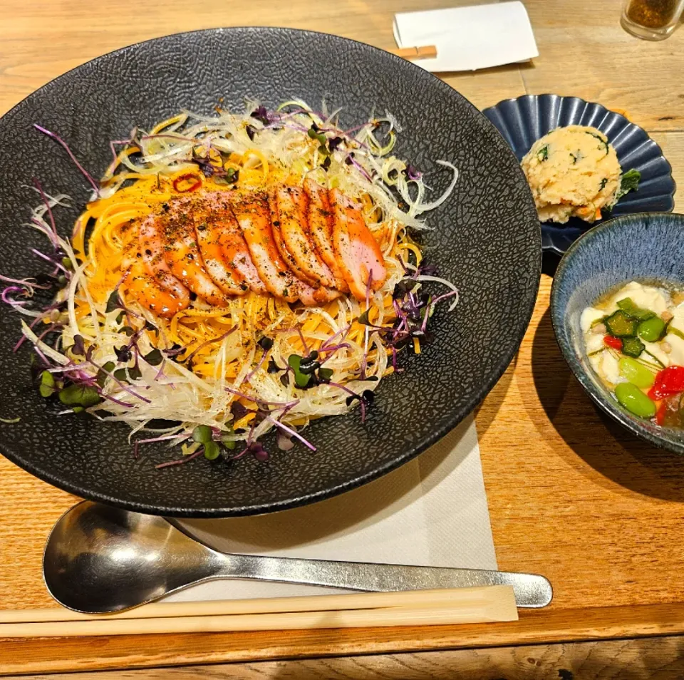 合鴨と白ねぎの甘醤油だれ　おばんざいセット|emiさん