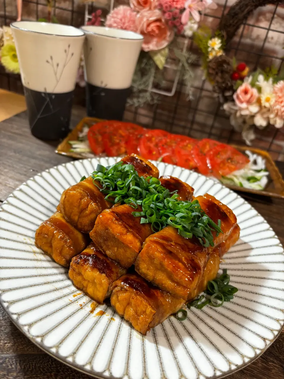 厚揚げの豚バラ巻きの麺つゆ焼き|霜月さん