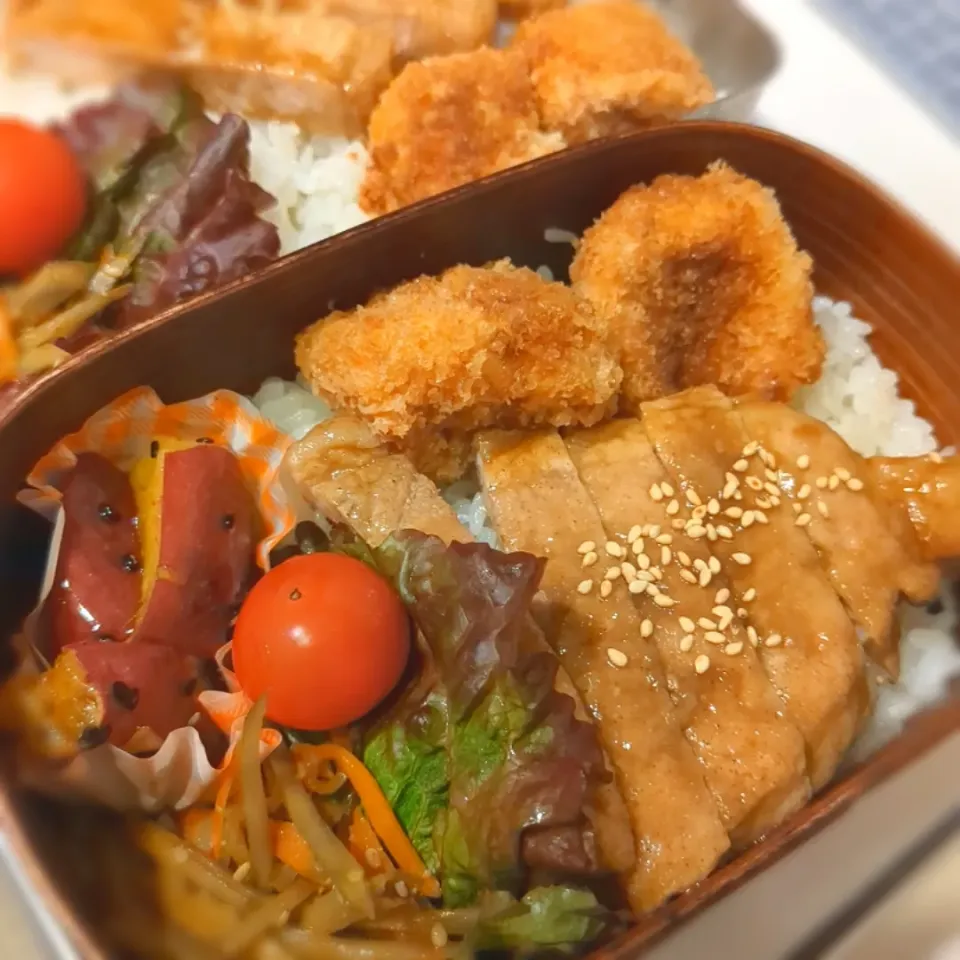 Snapdishの料理写真:トンテキコロッケ弁当|ゆりさん