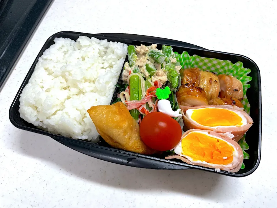 4/22 旦那弁当⁂野菜のチキンロール弁当|ゆさん