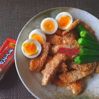 ごまごまむね肉甘辛焼き