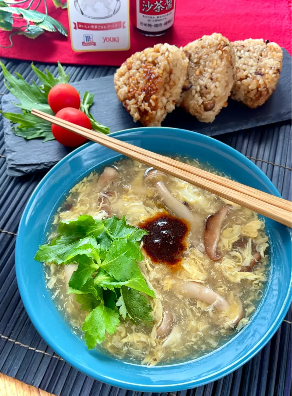 沙茶醤deかきたまスープ|スイーツポテトさん