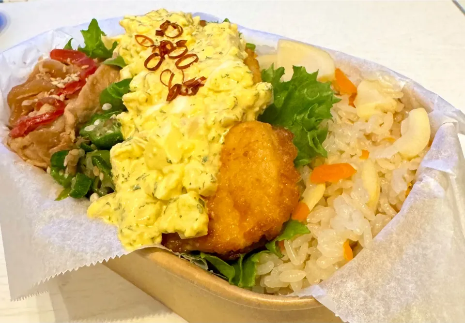 春の筍ご飯と柔らかチキン南蛮|実吉さん