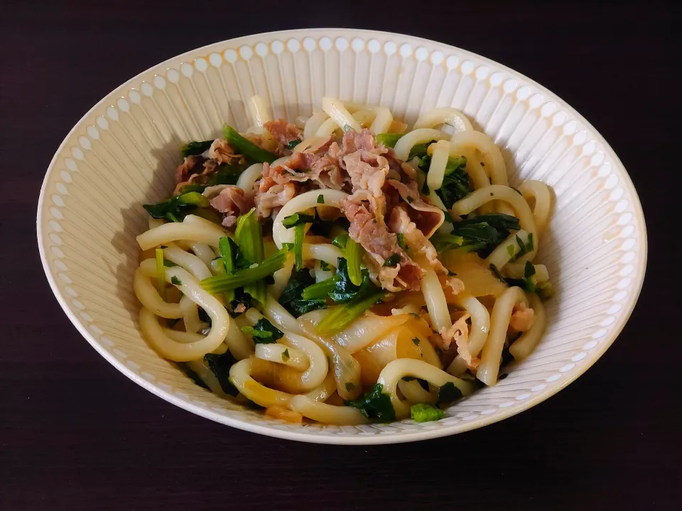 ほうれん草の肉うどん|まさとさん