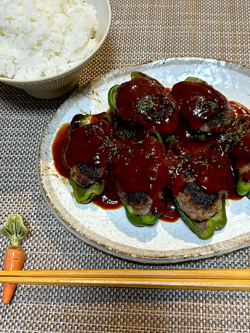 ゆかｕさんの料理 今日の夜ごはん~ドデカピーマンの肉詰め~|ゆかｕさん