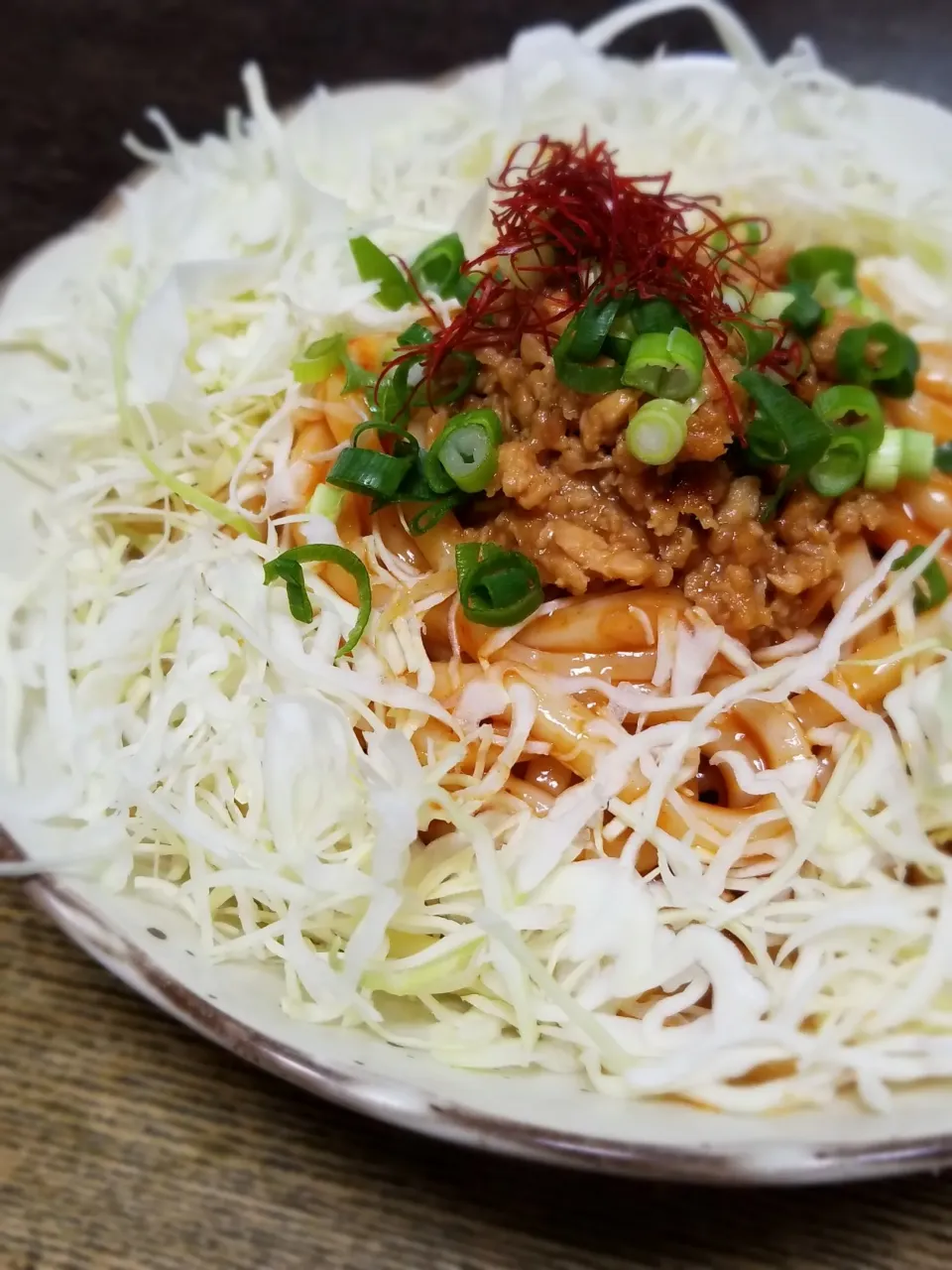 パパ盛付け👨旨辛肉味噌うどん|ぱんだのままんさん