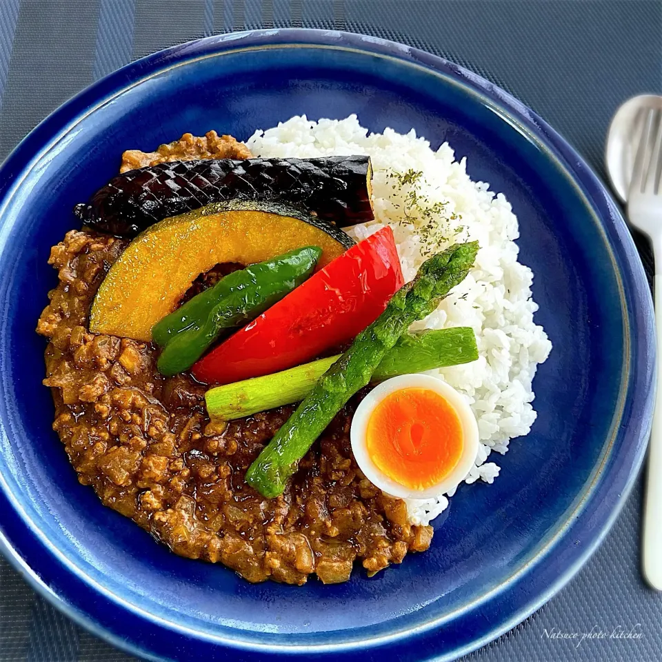 Snapdishの料理写真:夏野菜キーマカレー|ナツ1224さん