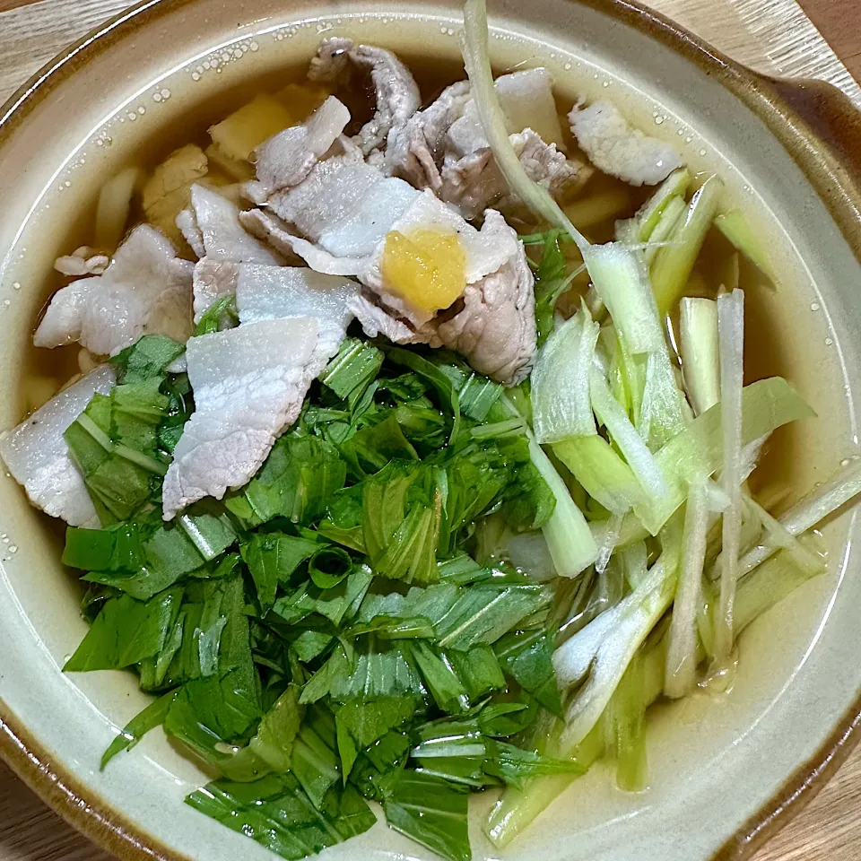 豚肉と水菜のハリハリうどん|ひまさん