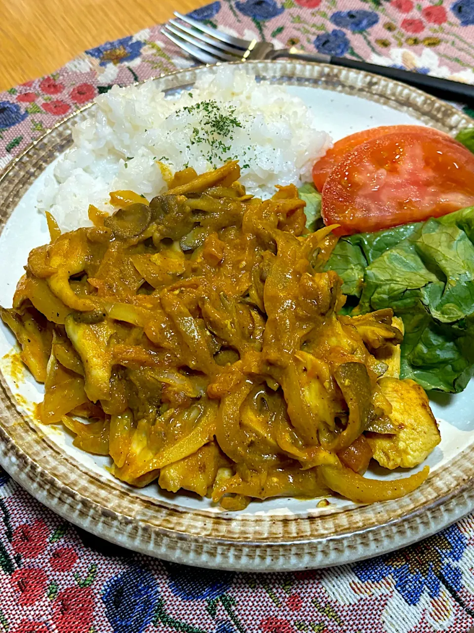 今日の夜ごはん~鶏むね肉のタンドリーチキンプレート~|ゆかｕさん