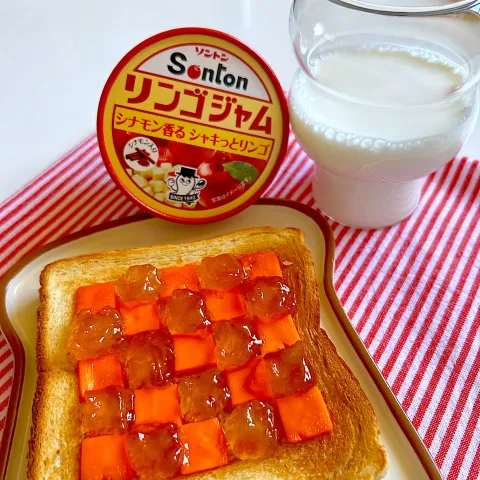 「ファミリーカップ しゃきしゃきリンゴジャム」を使ってみたSnapdishの料理・レシピ写真:ピリッとシャキッとリンゴジャムトースト