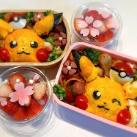 Snapdishの料理写真:ポケモンが好きな世代♡ピカチュウ弁当♡|ぁかねまンさん