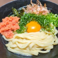 Snapdishの料理写真:明太カルボ混ぜうどん|河zooさん