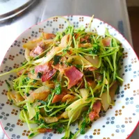 ベーコンと豆苗玉ねぎ炒め　アウトドアスパイス風味|まさとさん