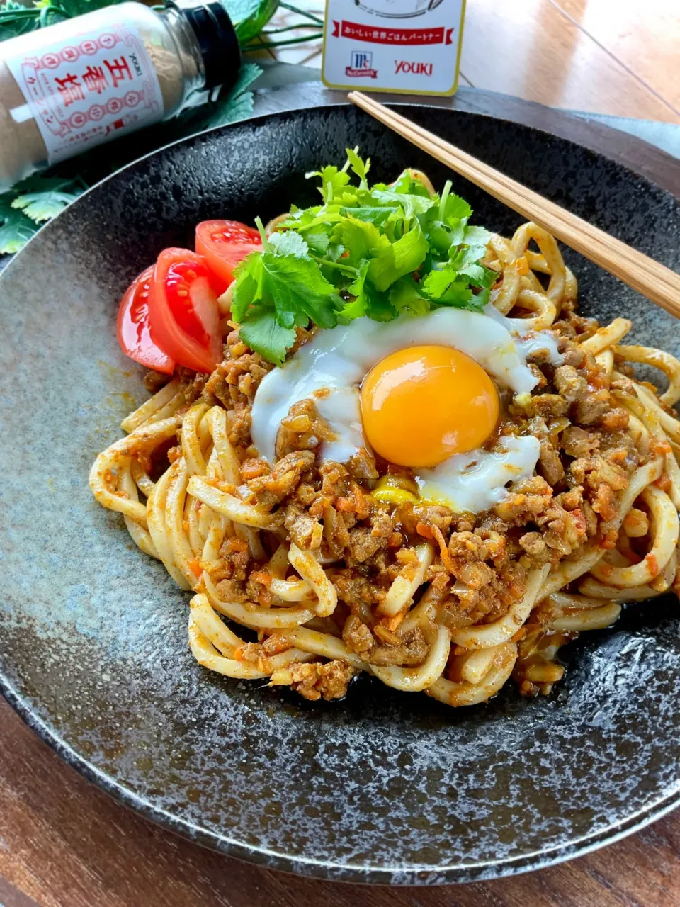 五香塩de汁なしカレーうどん|スイーツポテトさん