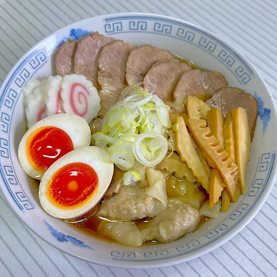 Snapdishの料理写真:自家製メンマのチャーシューワンタン麺|まさとさん