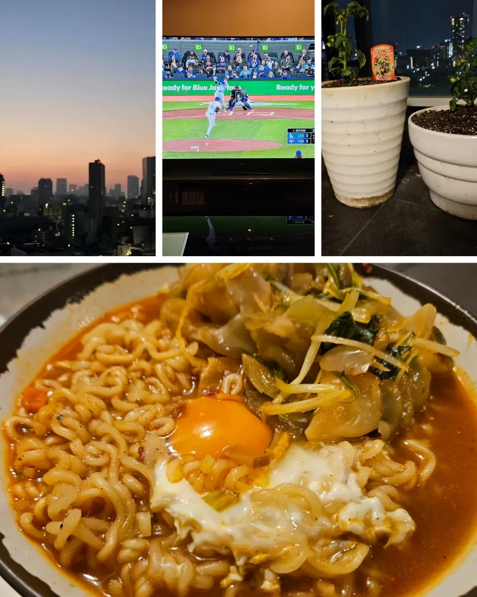 大谷選手を応援しながら辛ラーメン|motohiroさん