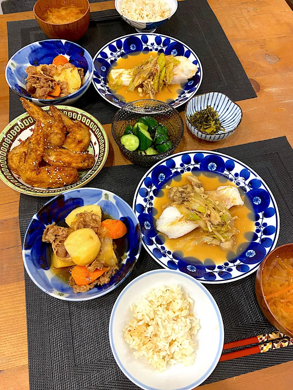 鱈のきのこあんかけ、肉じゃが|たむろんさん