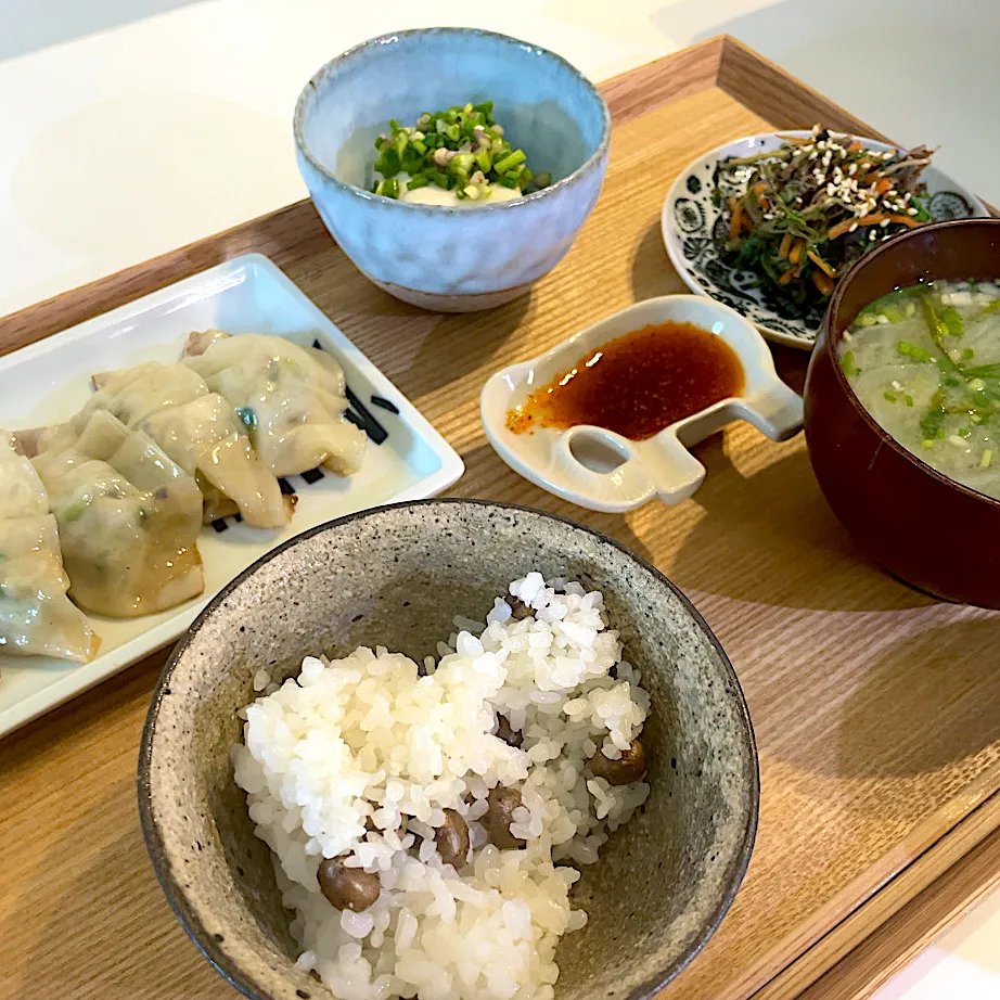 Snapdishの料理写真:キトピロ餃子定食|pontalさん