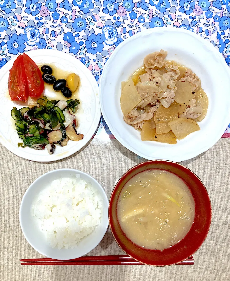 豚バラ大根とタコの酢の物|おしゃべり献立さん