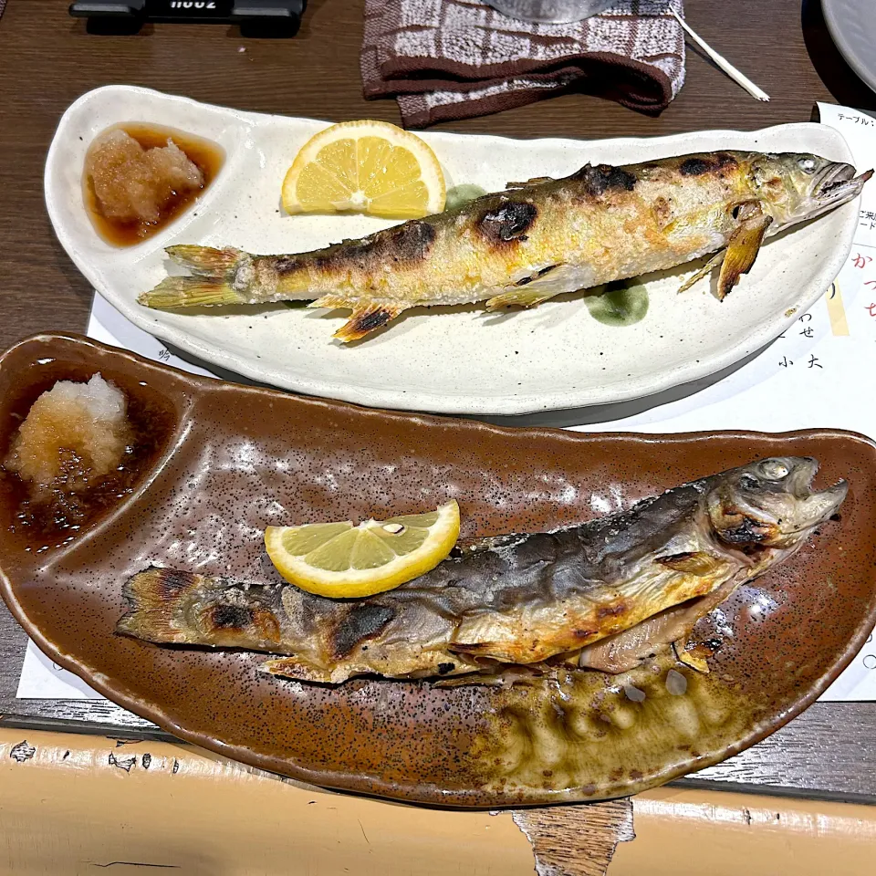 鮎と山女🐟の塩焼き😋|すかラインさん