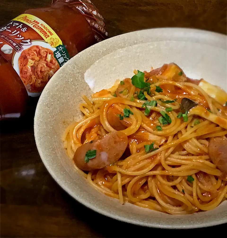 トマトとウィンナーのパスタ|ななごさん