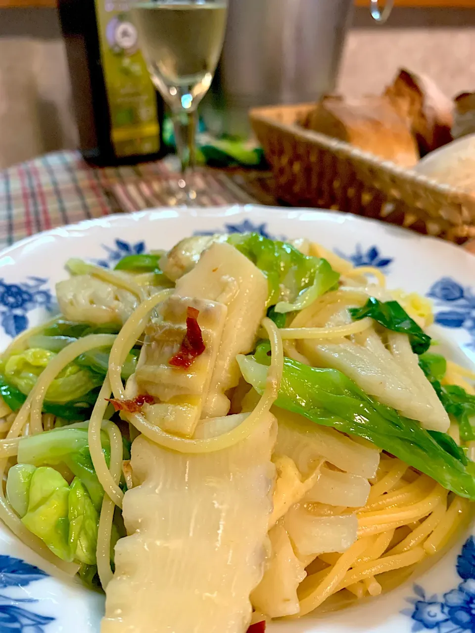 タケノコと春キャベツのパスタ|かおポンさん