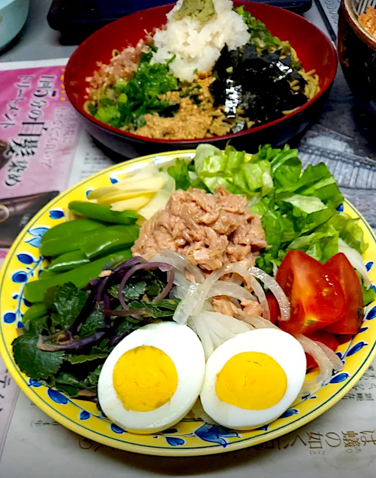 シーチキンと朝採れ野菜のサラダ🥗|🐈⸒⸒⸒⸒つるのダンス🐈🐾さん