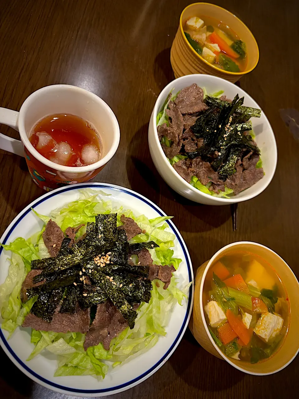 ねぎ塩牛タン焼肉丼　純豆腐チゲスープ|ch＊K*∀o(^^*)♪さん