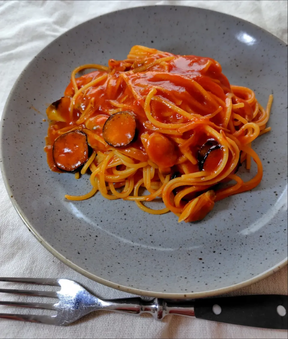 Snapdishの料理写真:なすとアサリのパスタ|えるえるさん