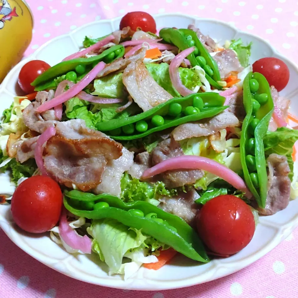 豚バラ肉と野菜のサラダ|cherry🍒さん