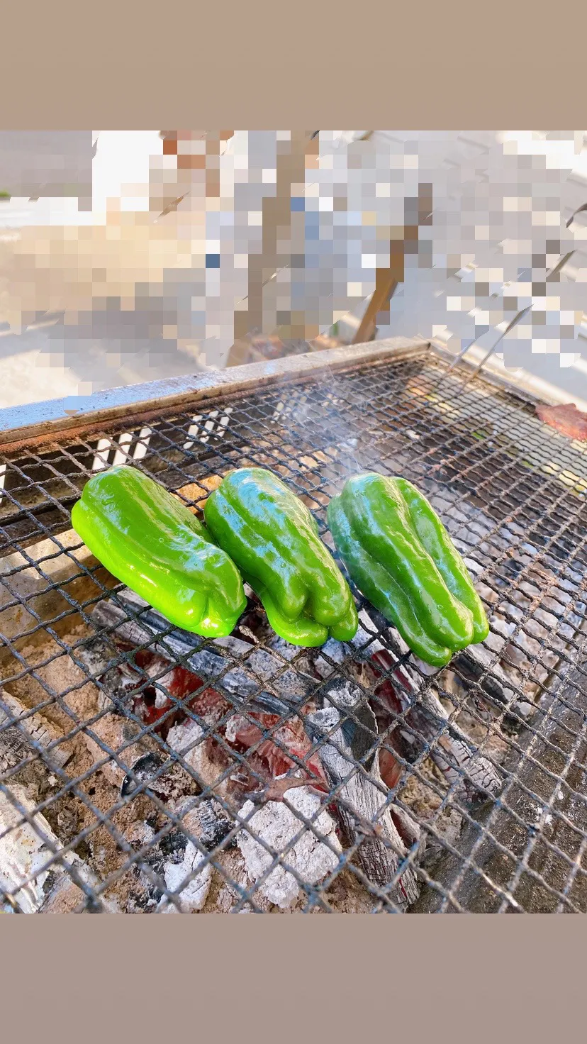 丸ごとピーマン焼き🫑　ヘタもタネも取らずこの食べ方がピーマン好きにはたまらない😋|ヒロさんさん