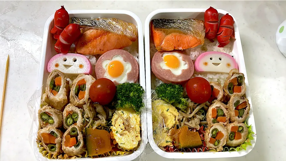 Snapdishの料理写真:2024年5月7日　ムスメ＆オレ弁当♪|クッキングおやぢさん