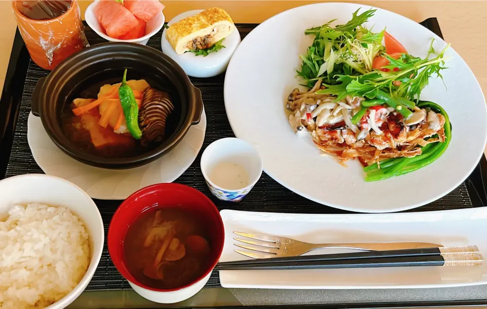 Snapdishの料理写真:チキンの幽庵焼き　茸和風クリーム　　　　　　　　　メカジキのみぞれ煮　　　　　　　　　　　　　　　　鰻巻き|トモロヲさん