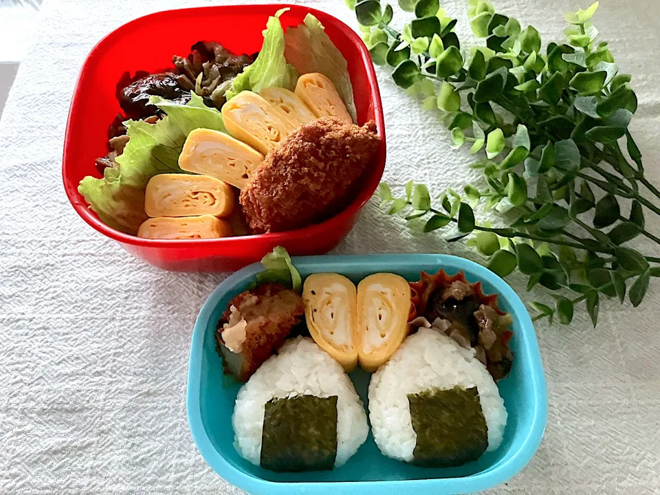 Snapdishの料理写真:＊茄子味噌炒め＊パパとべびたんのお弁当🍱＊|＊抹茶＊さん