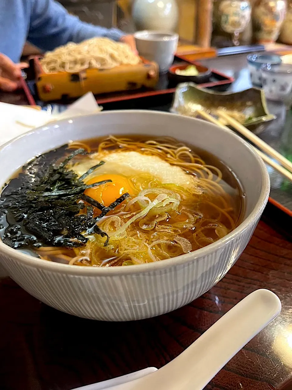 山形市『三津屋さん』の山かけ月見蕎麦😋|アライさんさん