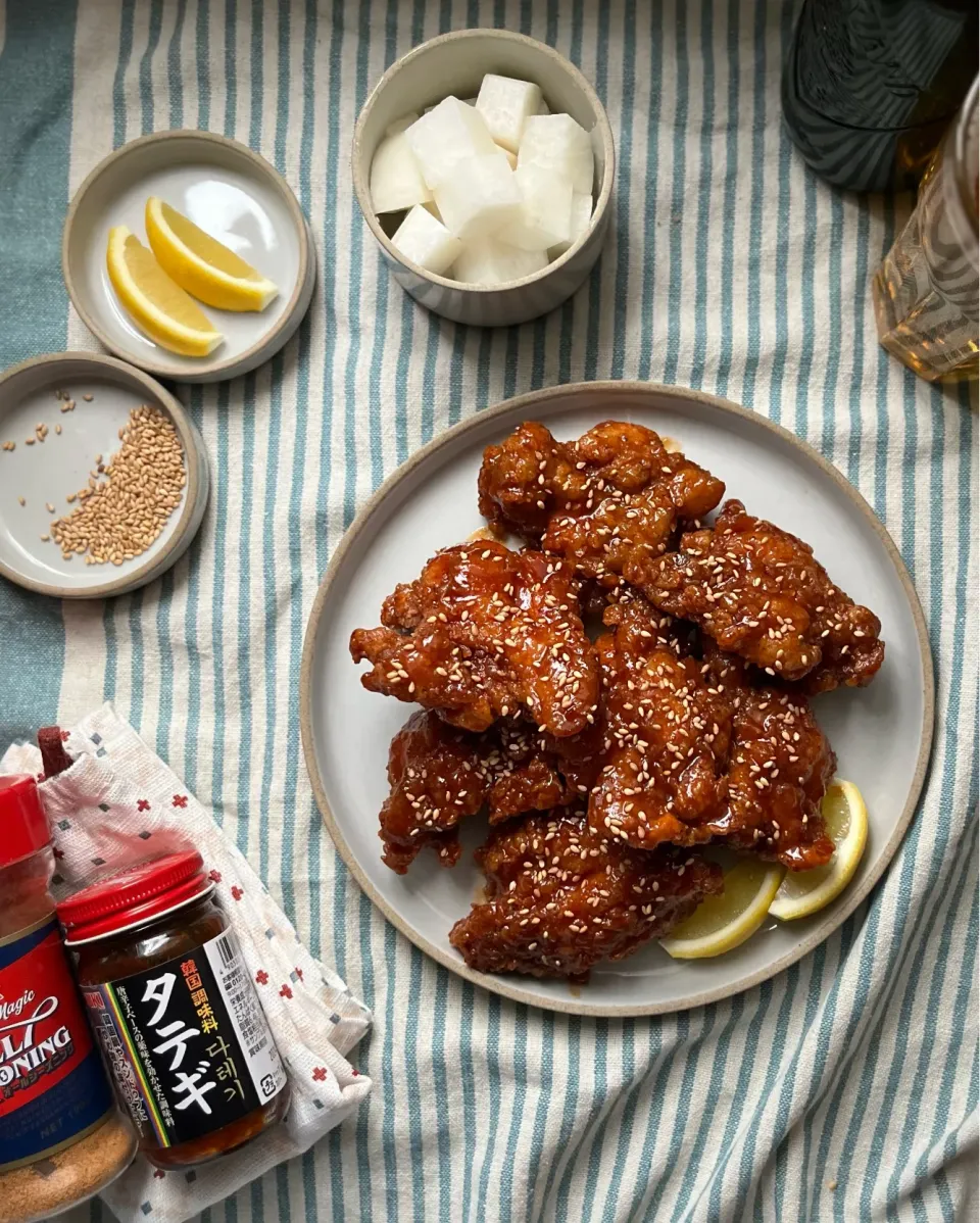 🟠まるさんの料理 タテギで簡単 ニャンニョムチキン 냥념치킨🇰🇷|まる(丸大豆)さん