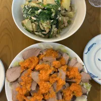 Snapdishの料理写真:ローストポークとツナマヨポテト|だんごさん