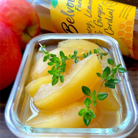 「コーディアル　ハニーレモン＆ジンジャー」を使ってみたSnapdishの料理・レシピ写真:🌏おいしい世界ごはんパートナー🌍 
コーディアル　ハニーレモン＆ジンジャーdeりんご(ピンクレディ)のコンポート🍎