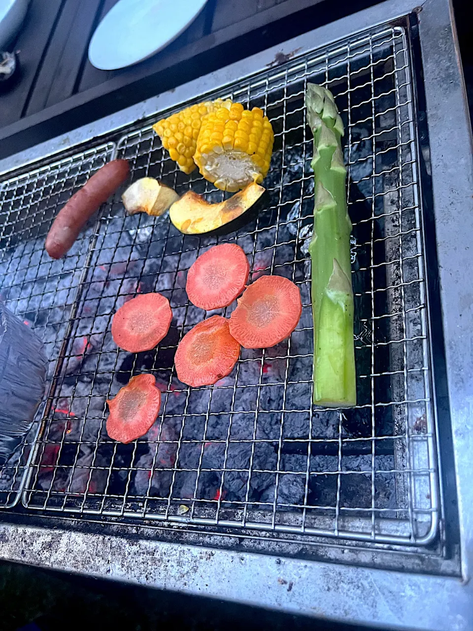 BBQ お庭で採れたてのアスパラ焼き|ゆっこっこさん