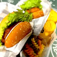 Snapdishの料理写真:今日のお弁当〜バーガー🍔〜|ちびこさん